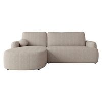 ECKSOFA Loridu Cord, Seite: Links - Schwarz/Sahara, Holz/Kunststoff (250/174cm) - MIRJAN24