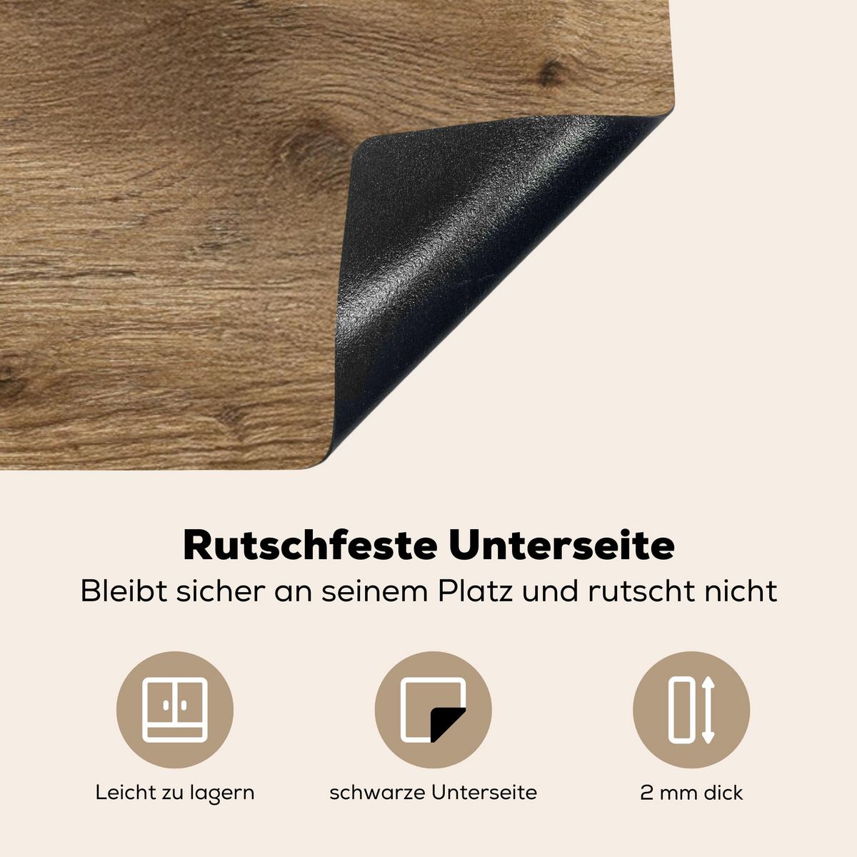 HERDABDECKPLATTE Holz - Braun - Holzoptik Induktionsschutz 91.2x52 cm - Eichefarben, Kunststoff (91.2/52/0.2cm) - MuchoWow