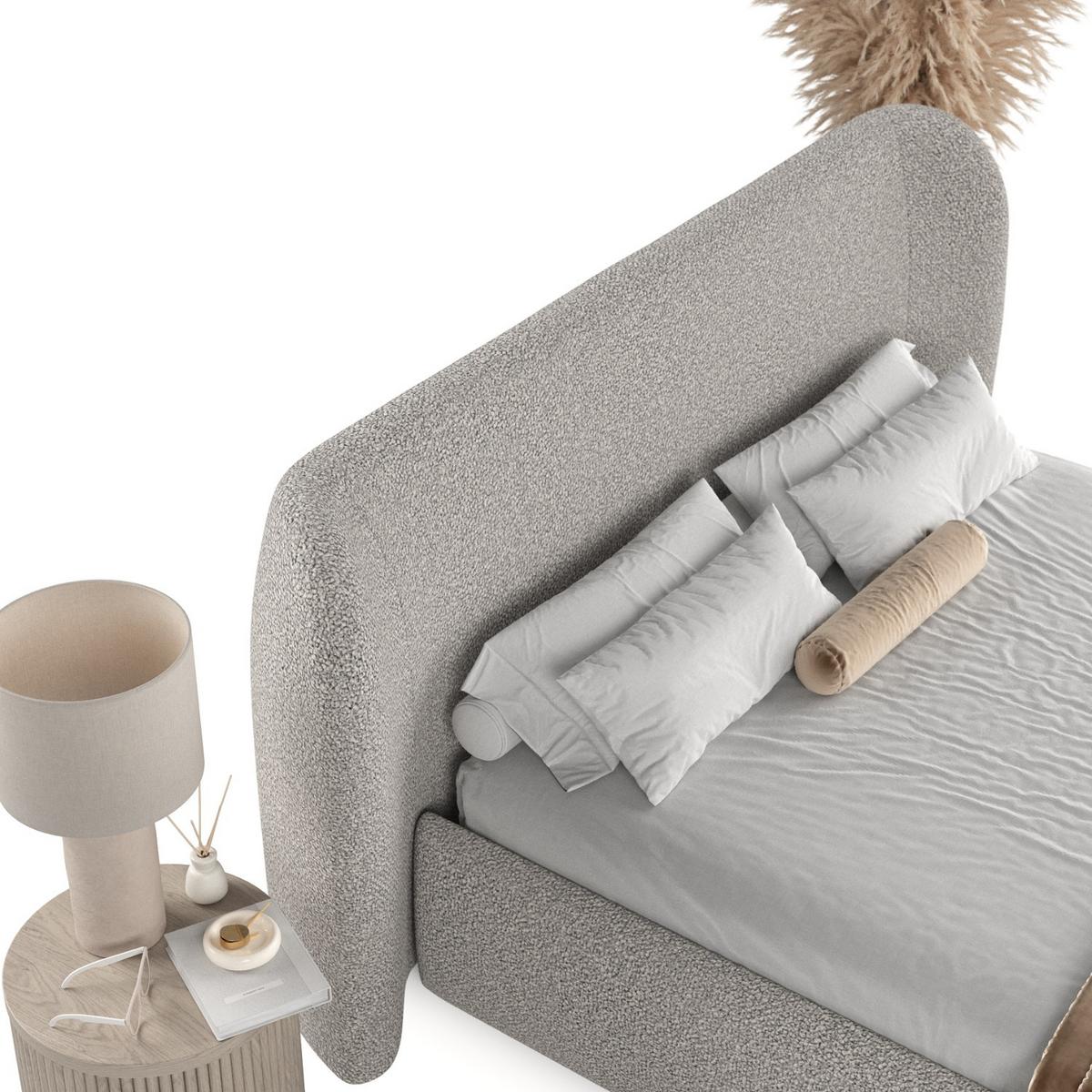POLSTERBETT Bellano mit Stauraum 200/200 cm Grau im Bubble Stoff - Schwarz/Naturfarben, Holz/Holzwerkstoff (200/200cm) - AltaBeds