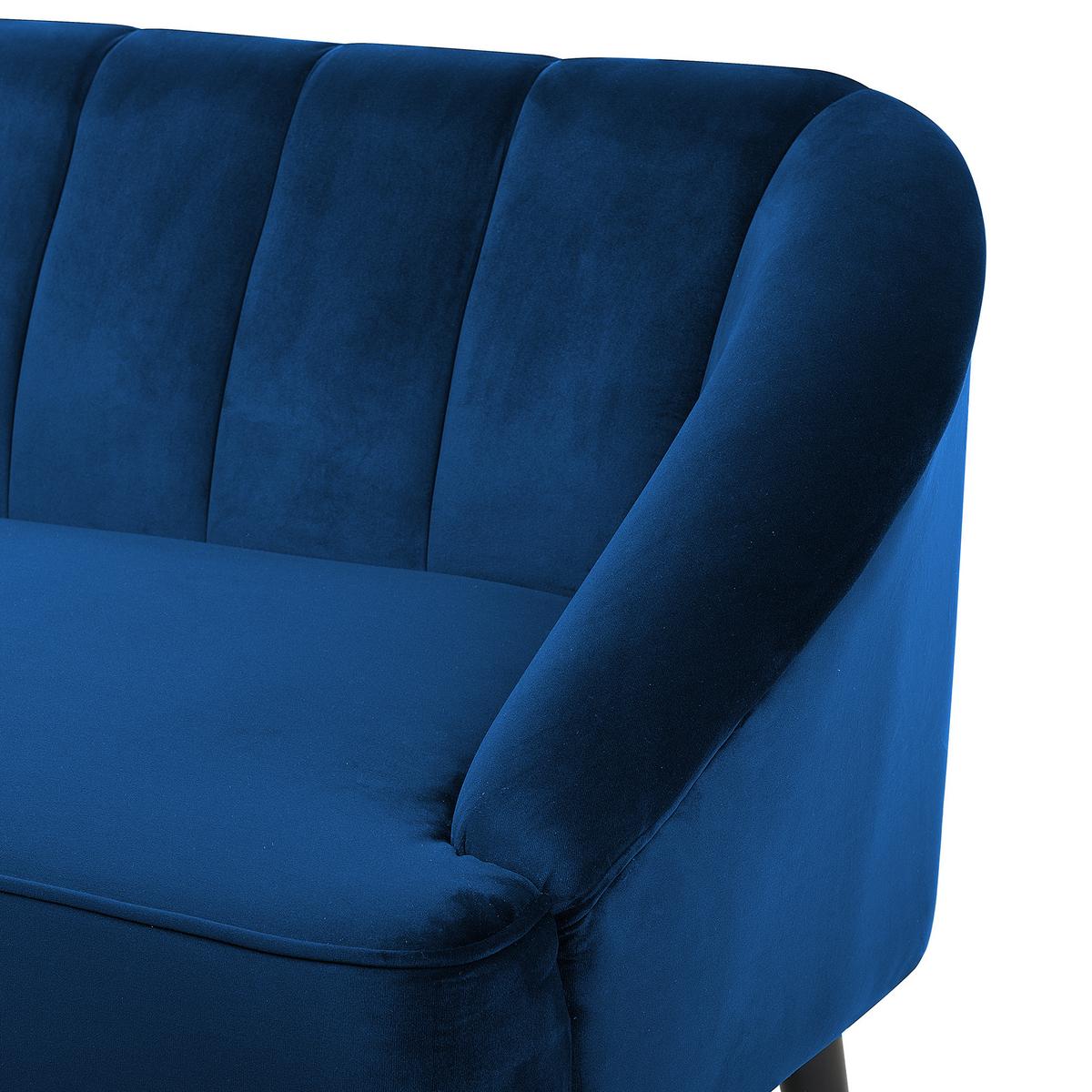 3-SITZER-SOFA Samtstoff Kobaltblau Alsvag - Hellblau, Textil (191/73/73cm) - Beliani