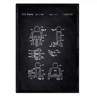 POSTER Lego Minifigur Patent A3 Rahmenlos - Schwarz, Papier (29.7/5/42cm) - Nacnic