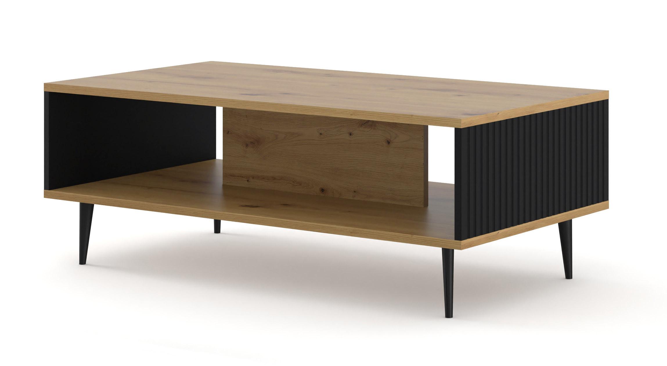 COUCHTISCH Artisan Eiche, Schwarz, Schwarz 90/43/60 - Schwarz, Holzwerkstoff (60/90/43cm) - RAUMHIRSCH FURNITURE