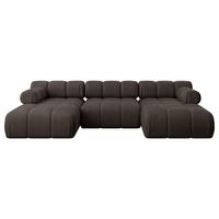 WOHNLANDSCHAFT modulares Sofa Tesso-U1 - 285x160x70 cm Braun Velours - Braun, Holzwerkstoff/Textil (285/70/160cm) - ALTDECOR