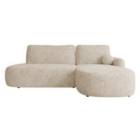 ECKSOFA Loridu O, Seite: Rechts - Beige/Schwarz, Holz/Kunststoff (274/174cm) - MIRJAN24