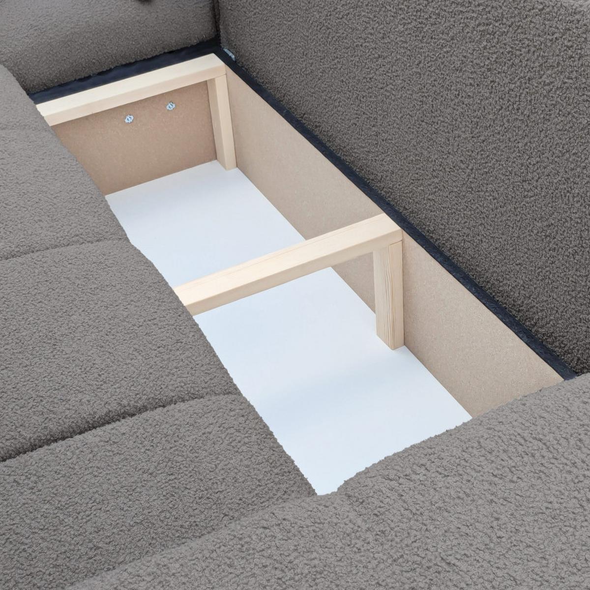 ECKSOFA OFI mit Schlaffunktion und Bettkasten Dunkelgrau - Dunkelgrau, Holzwerkstoff/Kunststoff (278/145cm) - Idohome