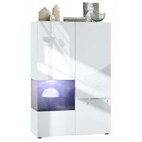VITRINE Morena Einsatz in Schwarz Hochglanz - Schwarz Hochglanz, Holzwerkstoff (91.5/136.5/37cm) - Vladon
