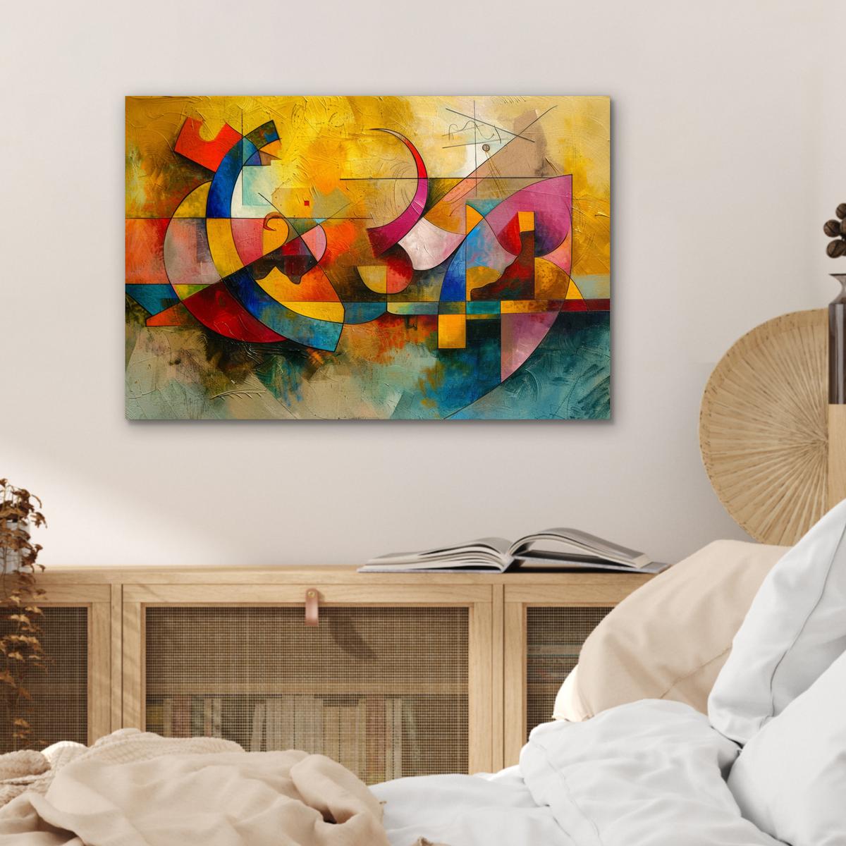 METALLBILD Kunst - Abstrakt - Modern Wandbild 60x40 cm - Gelb, Metall (60/40cm) - MuchoWow