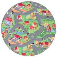 KINDER SPIEL TEPPICH LITTLE VILLAGE RUND - Multicolor, Textil (200/200cm) - Snapstyle