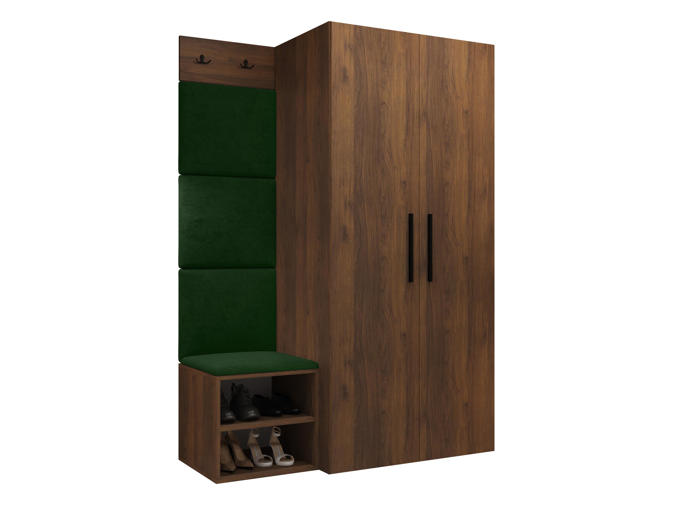 GARDEROBEN-SET Medi IV - Nussbaumfarben/Schwarz, Holzwerkstoff/Kunststoff (80/191/50cm) - MIRJAN24