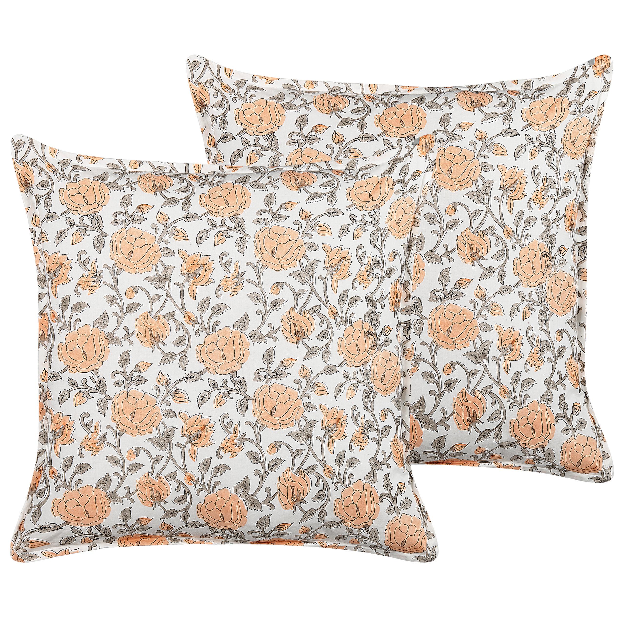 DEKOKISSEN 2er-Set Cremeweiß 45/45 cm Meadia - Ecru, Naturmaterialien/Textil (45/45cm) - Beliani