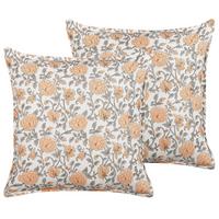 DEKOKISSEN 2er-Set Cremeweiß 45/45 cm Meadia - Ecru, Naturmaterialien/Textil (45/45cm) - Beliani