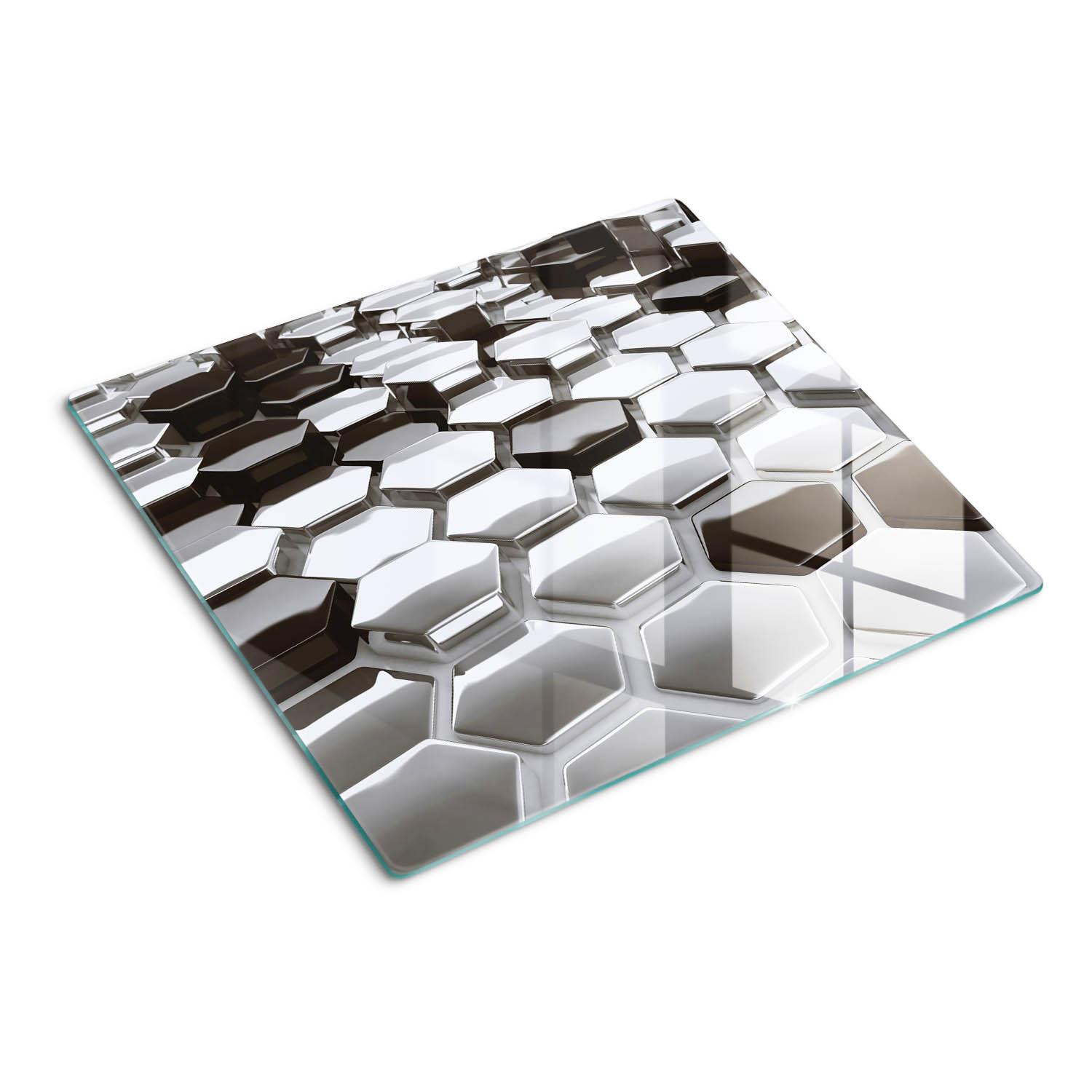 GLASPLATTE 60x52 cm 3D - Silberfarben, Glas (60/0.4/52cm) - TULUP