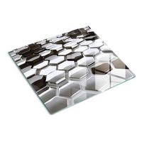 GLASPLATTE 60x52 cm 3D - Silberfarben, Glas (60/0.4/52cm) - TULUP
