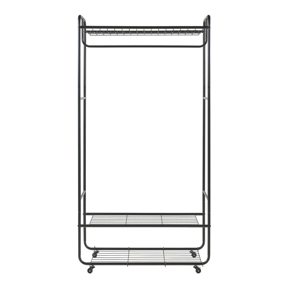 ROLLGARDEROBE Vestvågøy - Schwarz, Metall (90/176/40cm) - [en.casa]