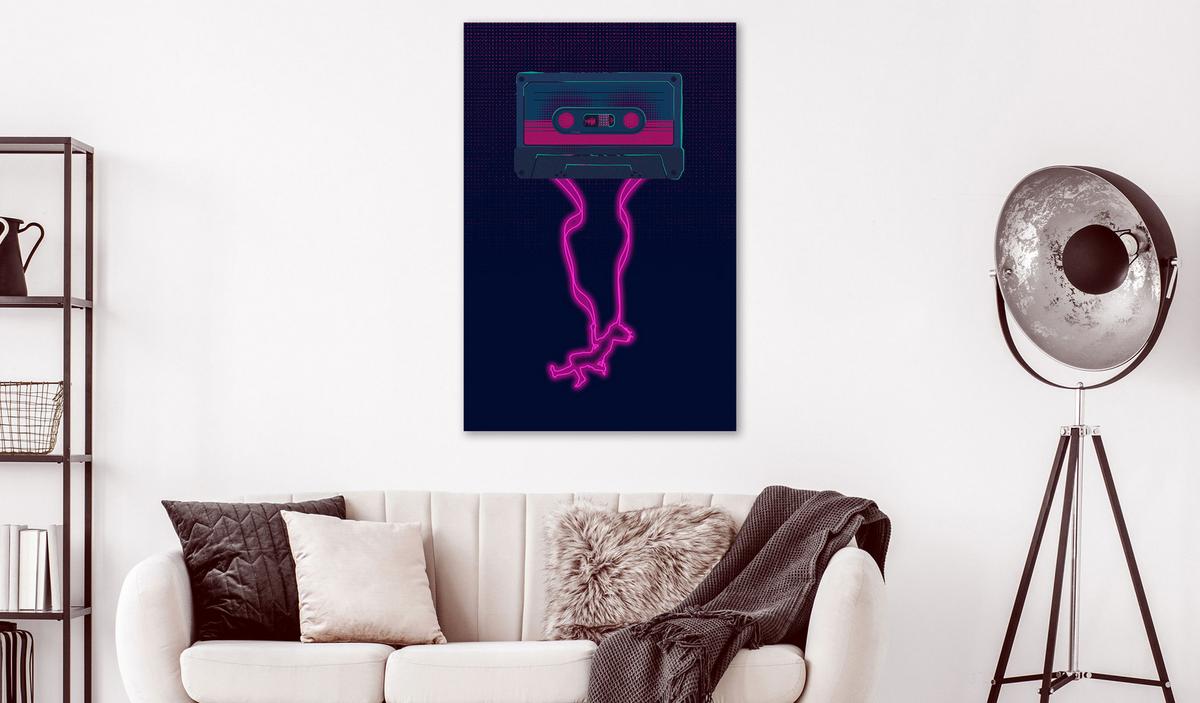 KUNSTDRUCK Blau 60/90 cm - Blau/Pink, Textil (60/90cm) - KUNSTLOFT