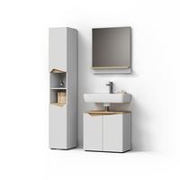 BADMÖBEL-KOMBINATION Timavo Weiß 3 Teile, mit Hochschrank - Weiß, Holzwerkstoff (60/57/35cm) - Livinity®