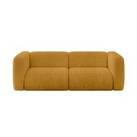 MODULARES Sofa 2-SITZER MIRA-S1 228x89x70 Senfgelb cm Cord - Currygelb/Schwarz, Holzwerkstoff/Kunststoff (228/70/89cm) - ALTDECOR