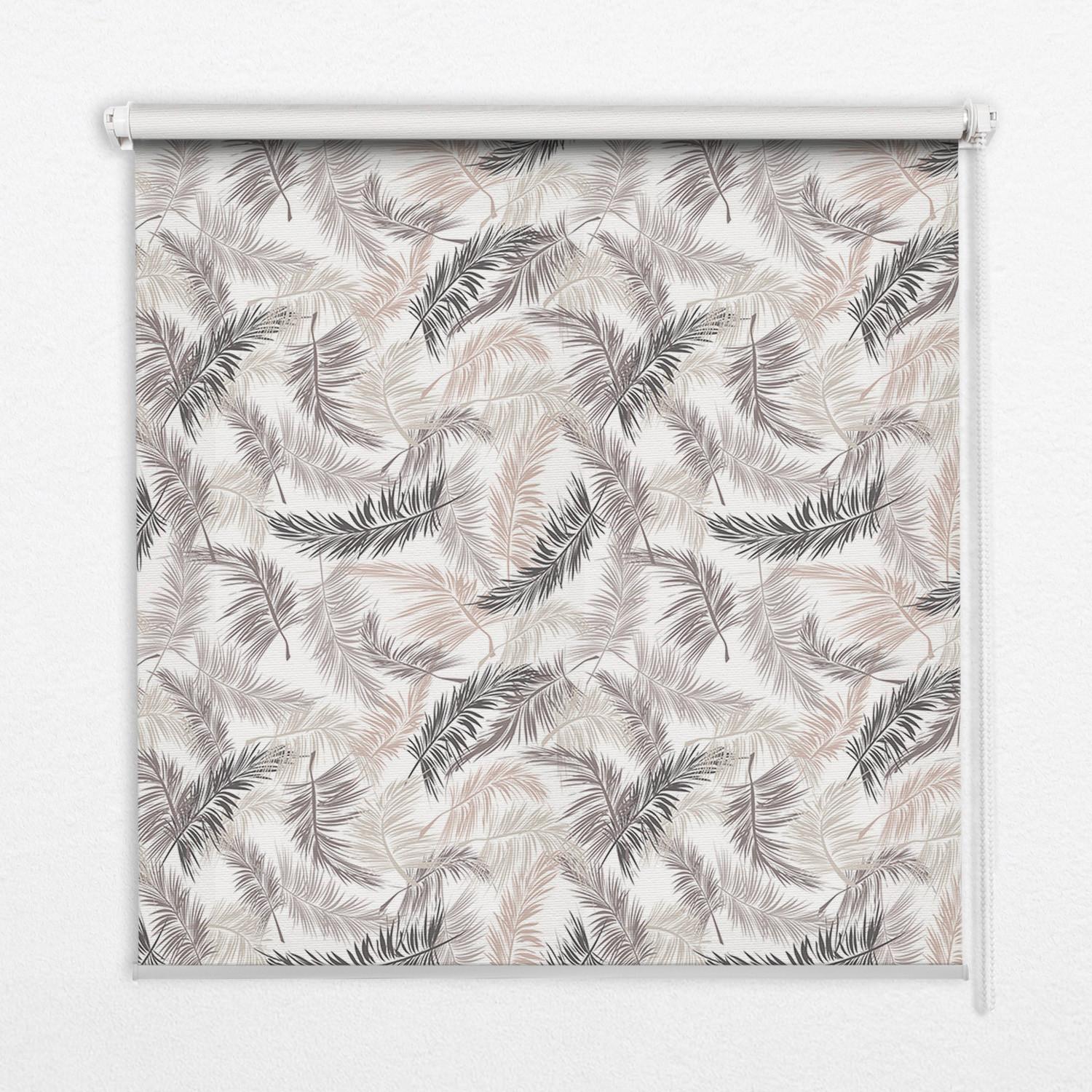 INNENROLLO - Fensterrollo - Rollo - 100x180 cm - Pflanzenblätter - Grau, Kunststoff (100/180/0.5cm) - TULUP