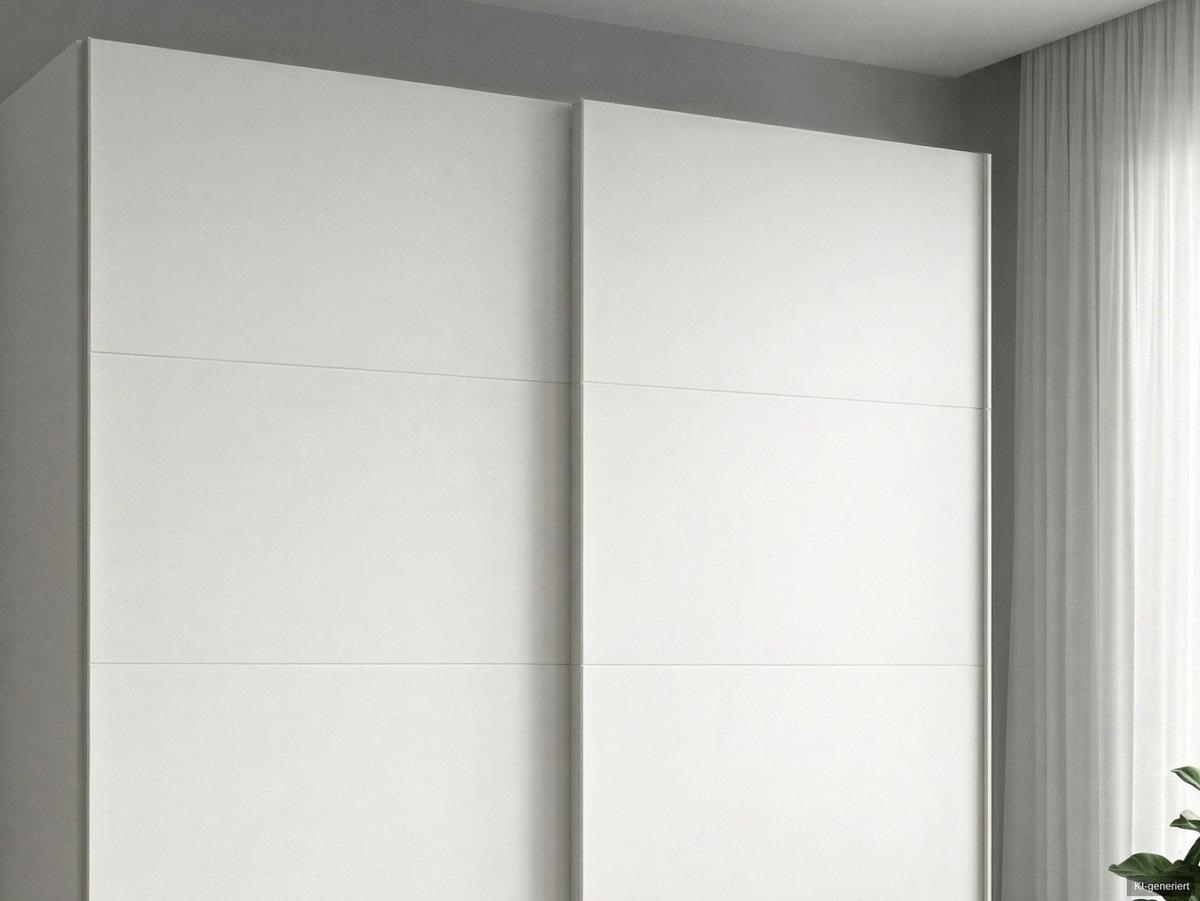 SCHWEBETÜRENSCHRANK 2-türig B179/H198/T65 cm, Kleiderschrank in Weiß mit sichtbaren Schubkästen / 22688 - Alufarben/Weiß, Holz/Holzwerkstoff (179/198/65cm) - luma-home