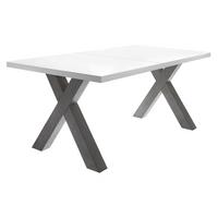 ESSTISCH ausziehbar Eike 3 140 x 90 x 75 Esszimmertisch Graphit/Weiß Matt Lack - Weiß, Holz (140/90/75cm) - 58aufmkessel
