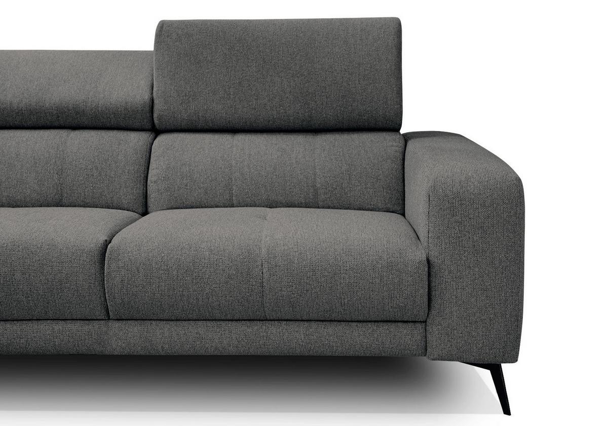 ECKSOFA MORELLO 5-Sitzer, dunkelgrau - Dunkelgrau/Schwarz, Holzwerkstoff/Textil (158/269cm) - Wozimo
