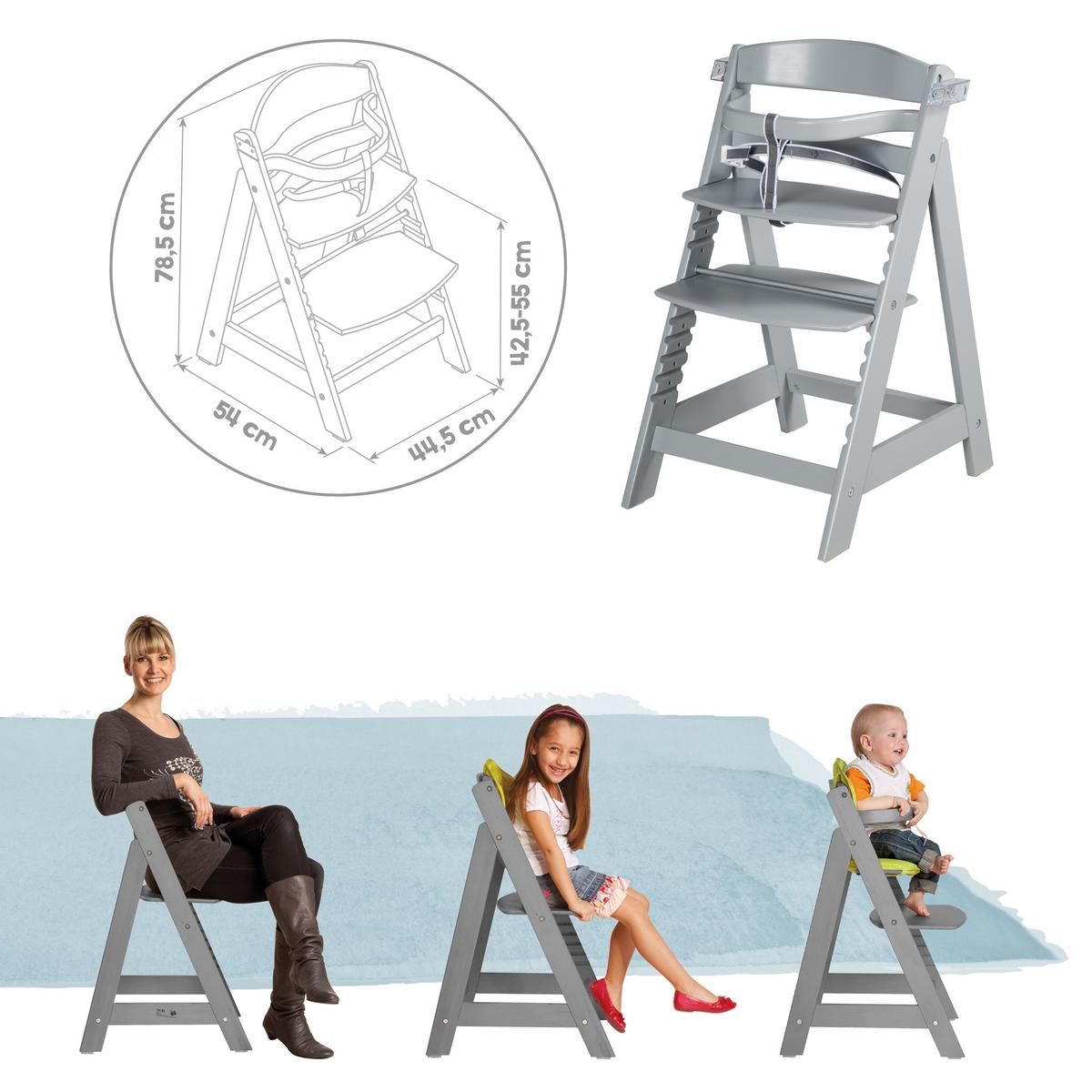 KINDERHOCHSTUHL - Sit Up 'CLICK & FUN' - taupe - Taupe, Holzwerkstoff (50/80/54cm) - Roba