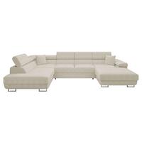 WOHNLANDSCHAFT Torezio Bis Cord, Seite: Links - Beige, Holz/Textil (346/90/203cm) - MIRJAN24