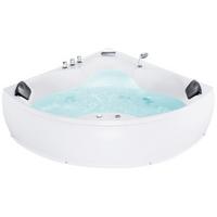 WHIRLPOOL-BADEWANNE mit LED 150x205x56 cm weiß Senado - Weiß, Kunststoff (150/56/205cm) - Beliani