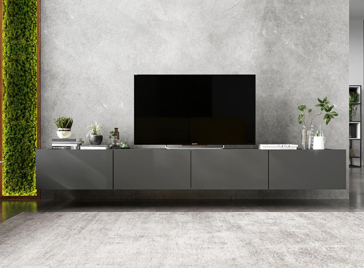 TV-LOWBOARD 2-er Set Enjoy Grau Matt Loft 120 cm - Grau, Holzwerkstoff (240/37/35cm) - Meble Lindner