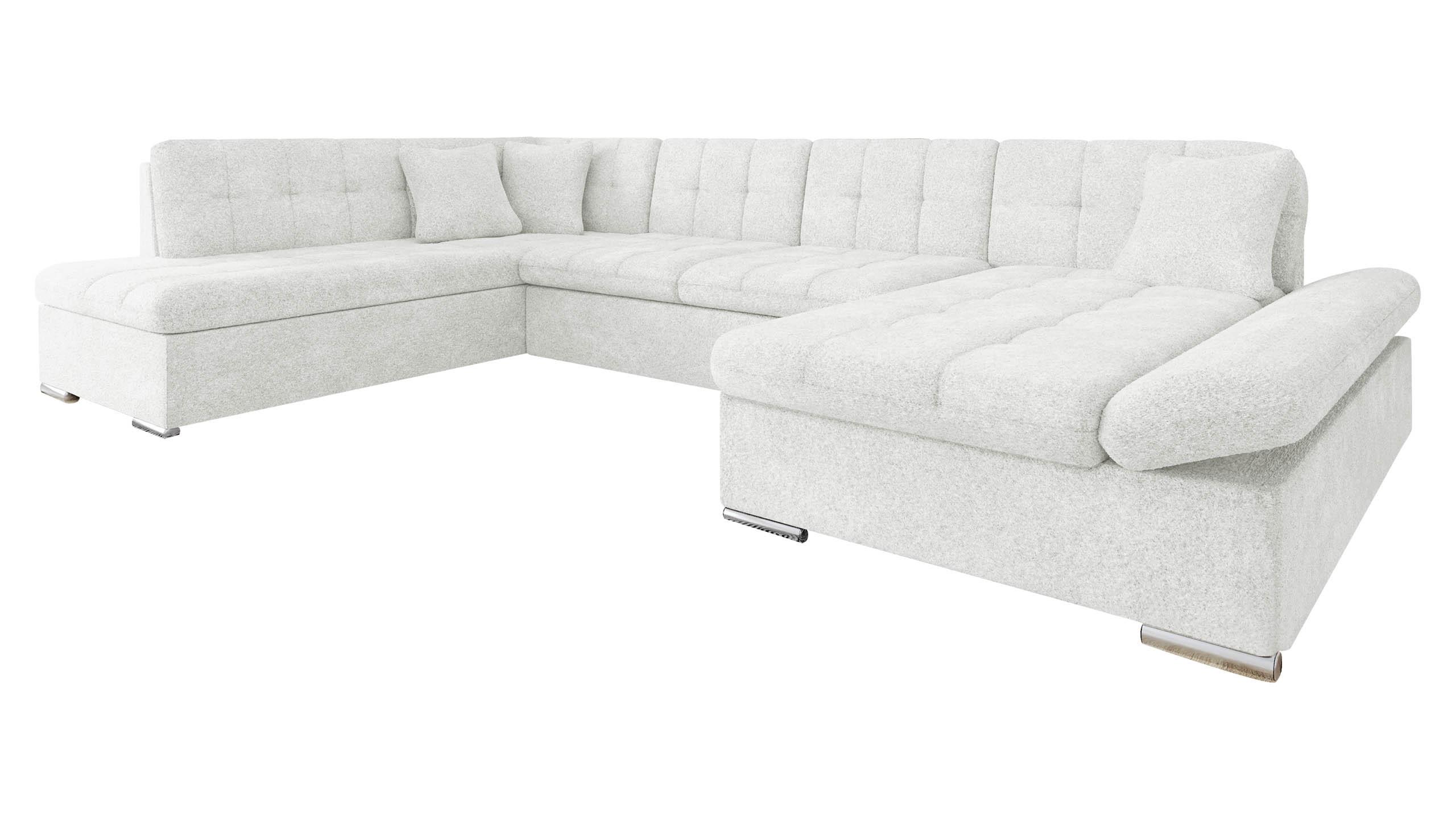 ECKSOFA Bergen, Seite: Rechts - Silberfarben/Hellgrau, Holz/Textil (345/76/205cm) - MIRJAN24