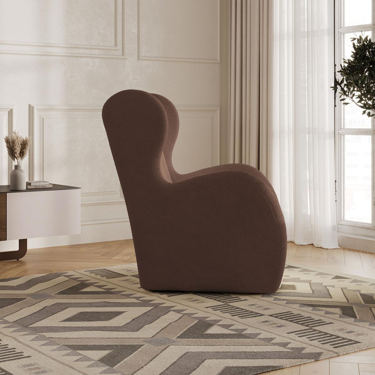 SESSEL MASTI Polstersessel Loungesessel ergonomisch, Braun - Braun, Holzwerkstoff/Kunststoff (74/100/86cm) - MASSENO