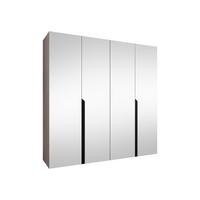 DREHTÜRENSCHRANK Mila III 200 - Kaschmir/Schwarz, Holzwerkstoff/Kunststoff (200/202/52cm) - MIRJAN24