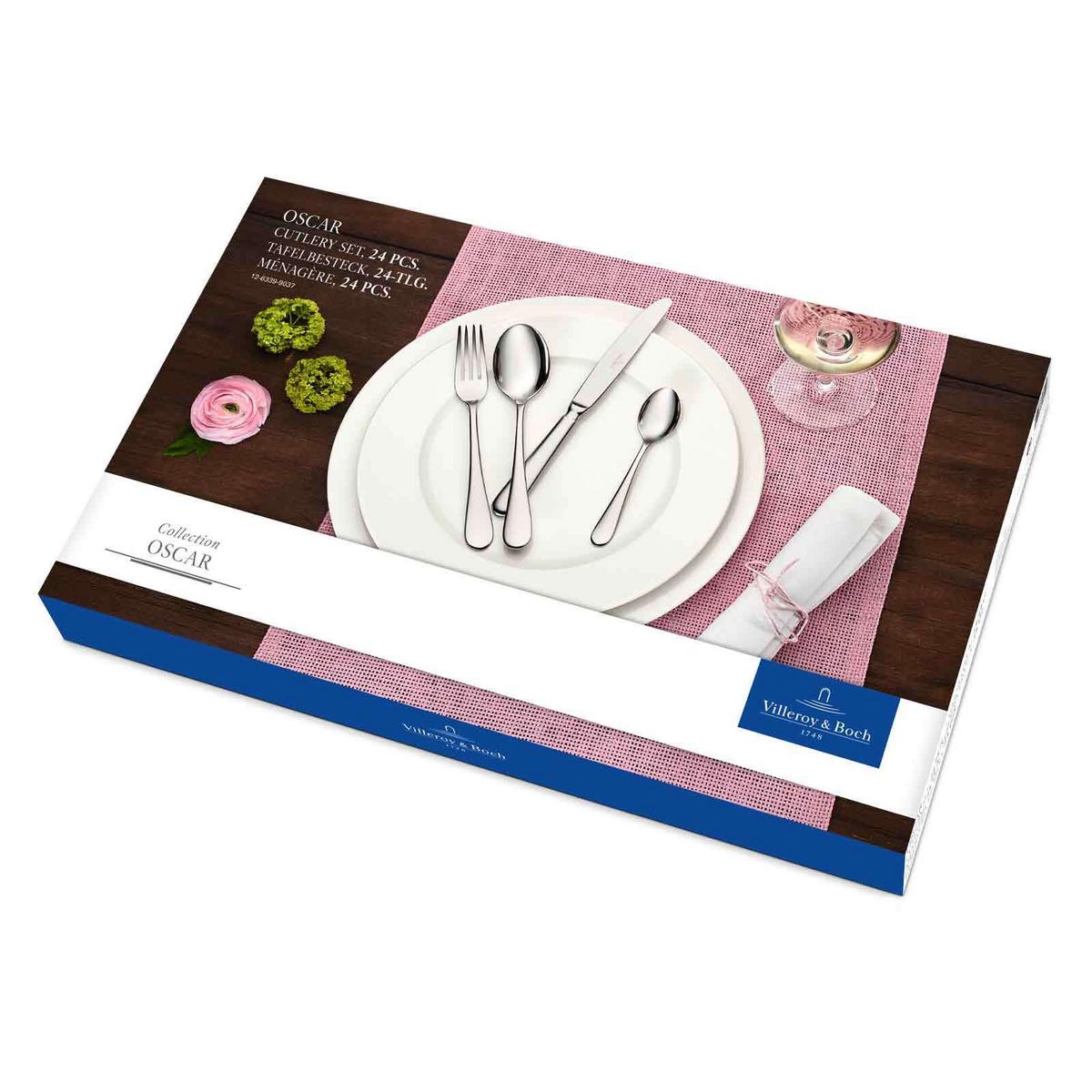 TAFELBESTECK Oscar silber 24-tlg. - Silberfarben, Metall - Villeroy & Boch