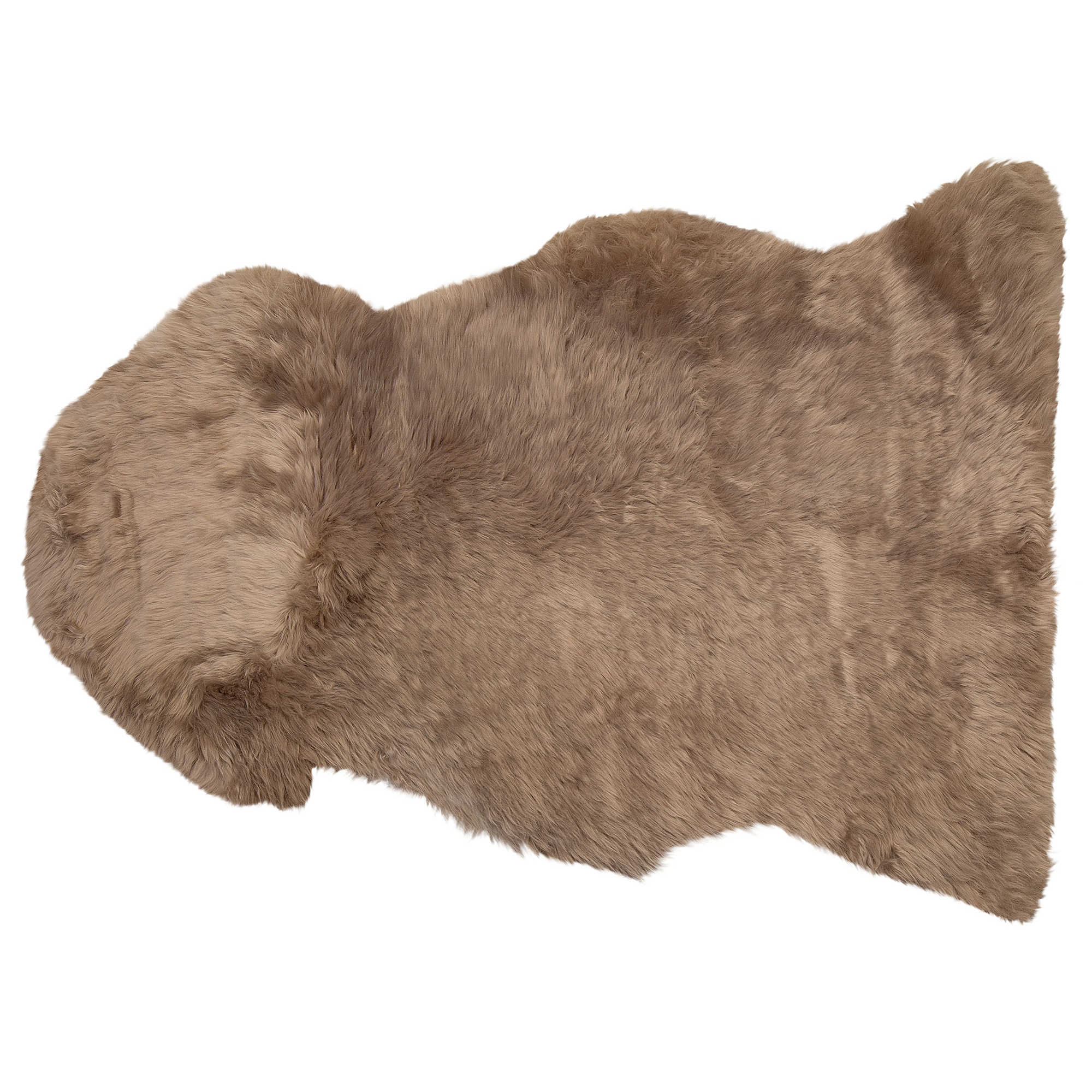 SHAGGY-SCHAFFELL Uluru 100/110/65 cm - Graubraun, Fell (65/100cm) - Beliani