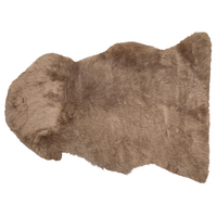 SHAGGY-SCHAFFELL Uluru 100/110/65 cm - Graubraun, Fell (65/100cm) - Beliani