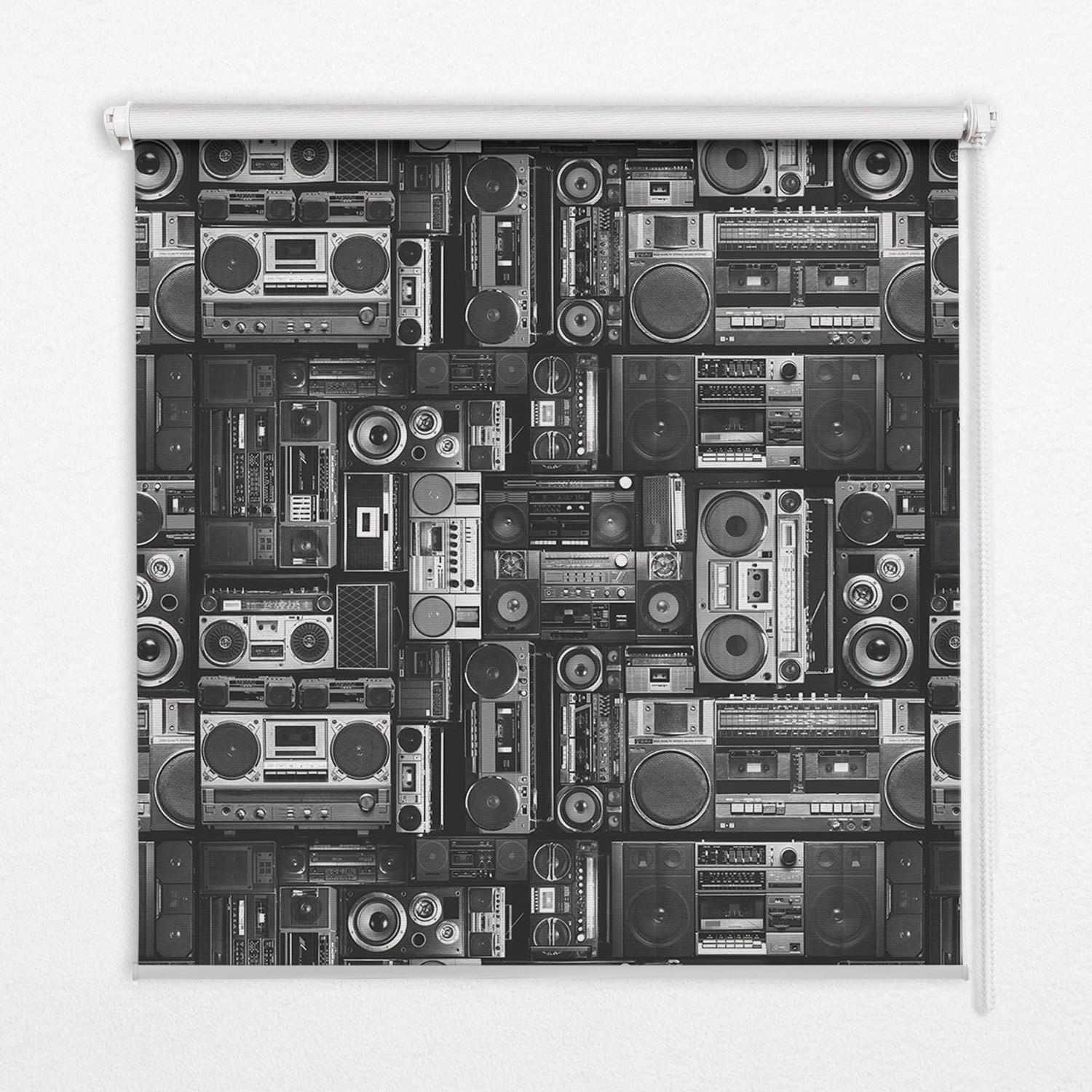 INNENROLLO - Fensterrollo - Rollo - 110x140 cm - Radiolautsprecher - Grau, Kunststoff (110/140/0.5cm) - TULUP