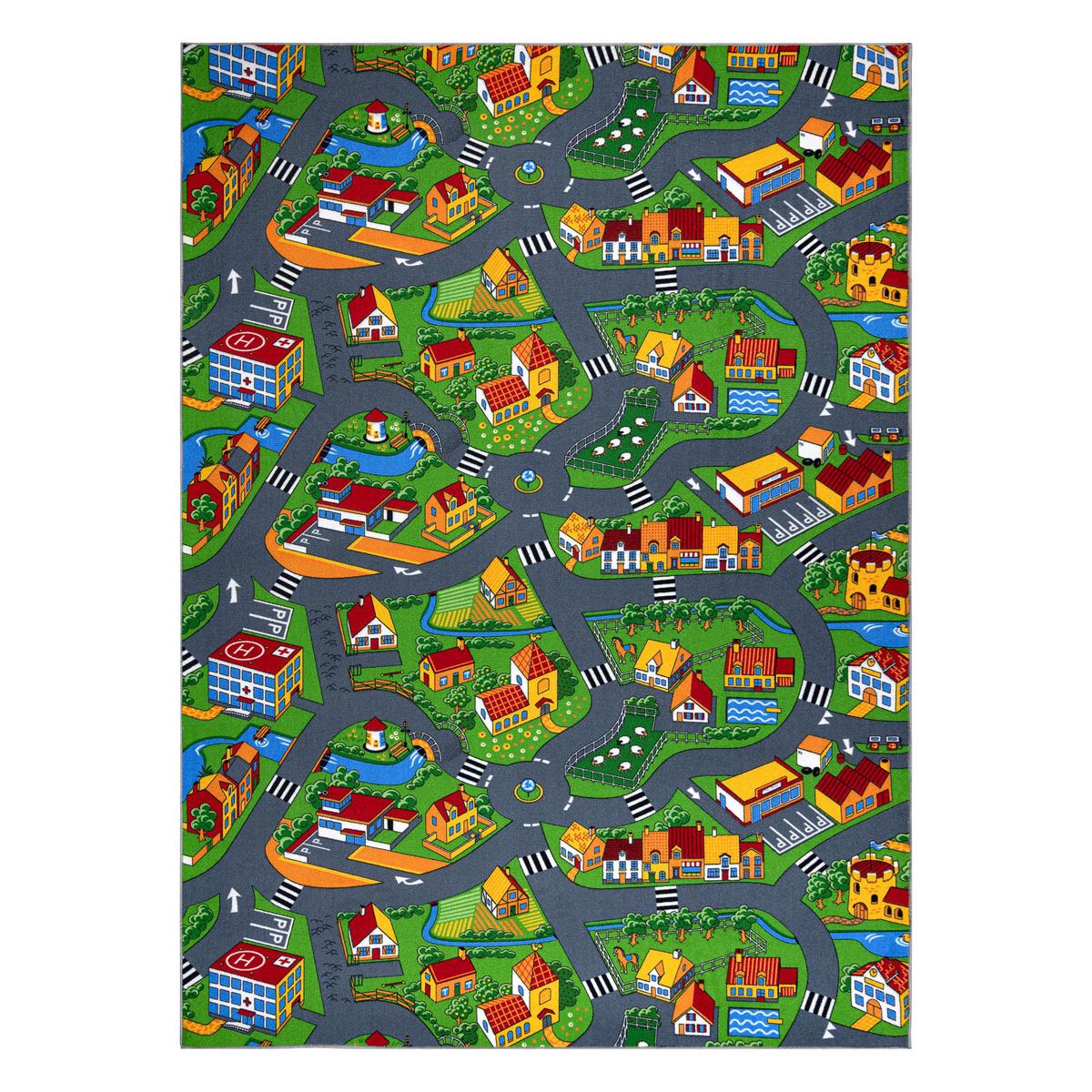 TEPPICH LITTLE VILLAGE 100/100 cm - Multicolor, Textil (100/100cm) - rugsX
