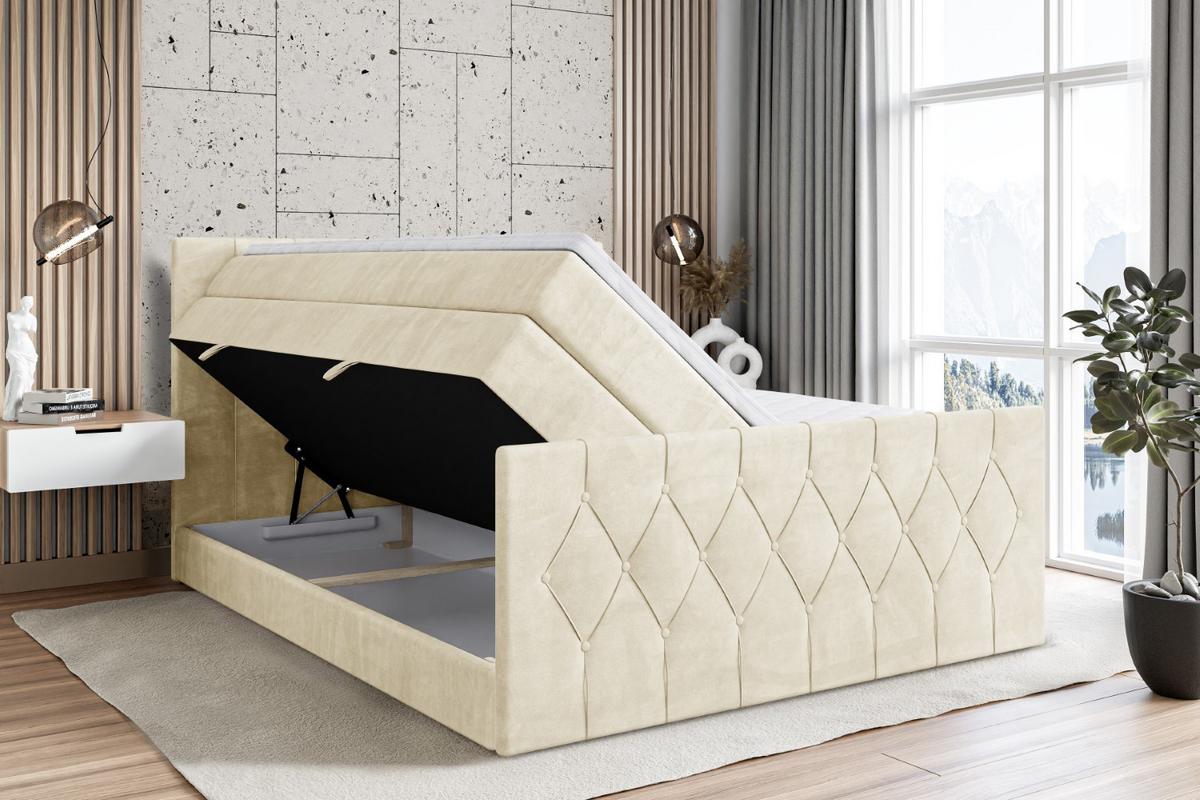 BOXSPRINGBETT VELANTO-Z KING - 180 x 200 - H3/H4 - Beige - Beige, Holzwerkstoff (180/200cm) - ALTDECOR