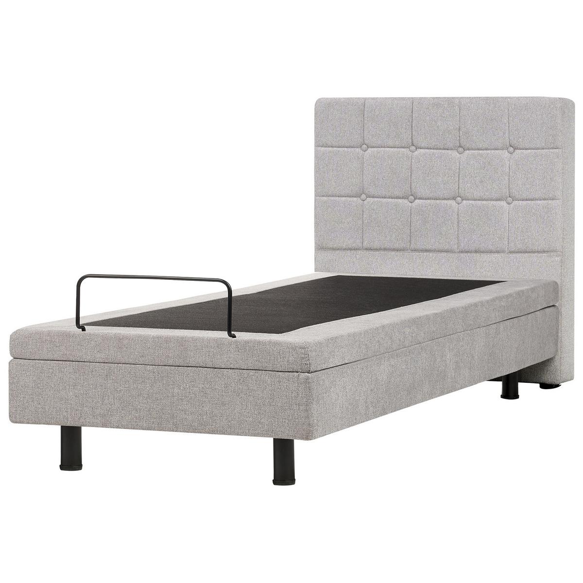 POLSTERBETT verstellbar 90x200 cm Grau Duke - Hellgrau, Textil (90/200cm) - Beliani