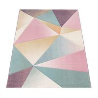 KURZFLORTEPPICH, geometrisch, Florhöhe 9 mm, Mehrfarbig, 60 x 100 cm - Multicolor, Textil (100/60cm) - KADIMA DESIGN