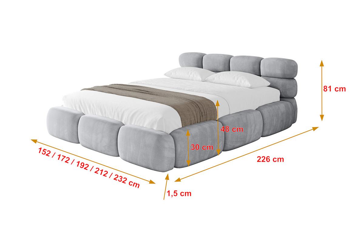 POLSTERBETT mit Bettkasten und Lattenrost, Boxbett ohne Matratze - NOMA 120x200 Hellgrau - Hellgrau, Holzwerkstoff/Textil (120/200cm) - ALTDECOR