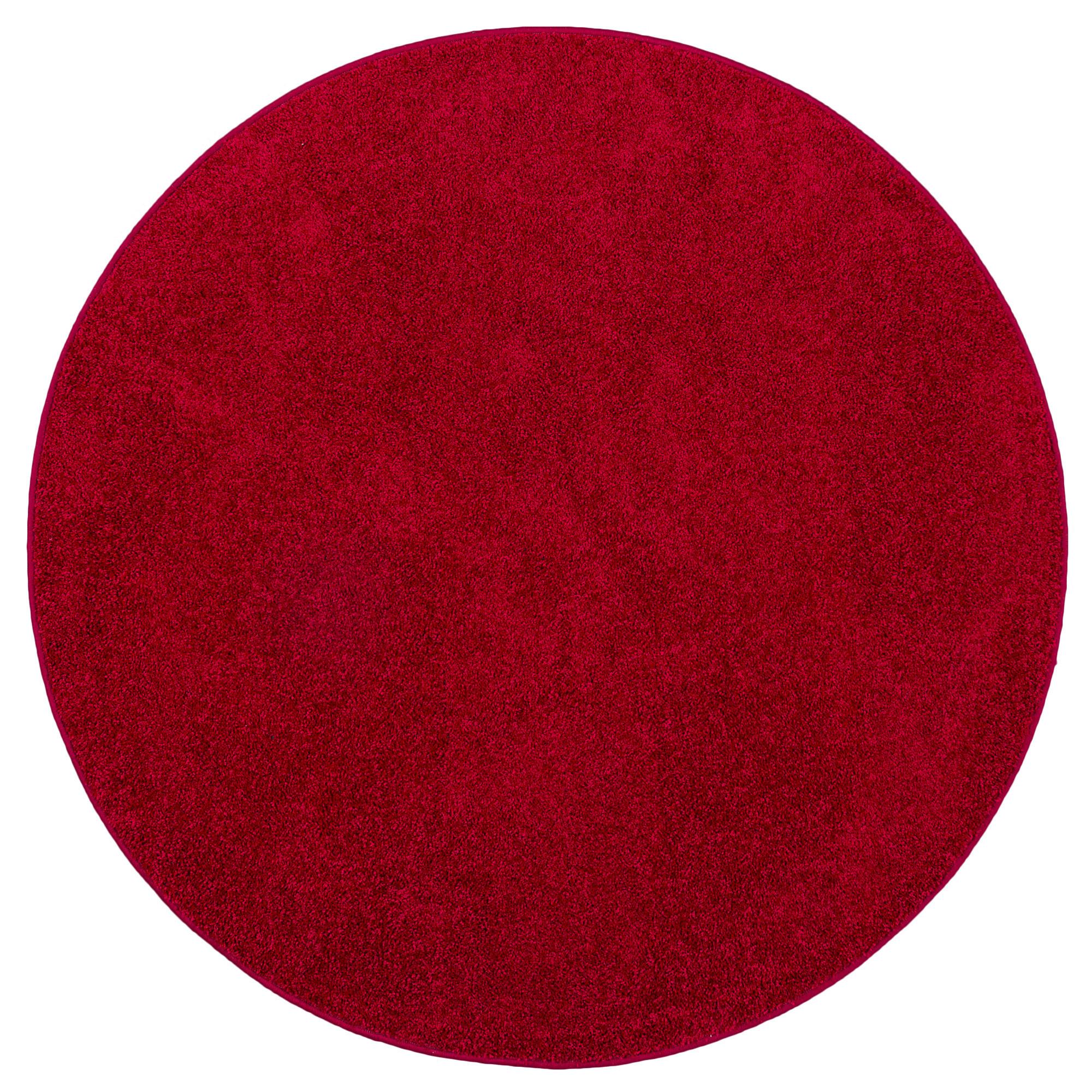 HOCHFLOR VELOURS TEPPICH COTTAGE RUND - Rot, Textil (200/200cm) - Snapstyle