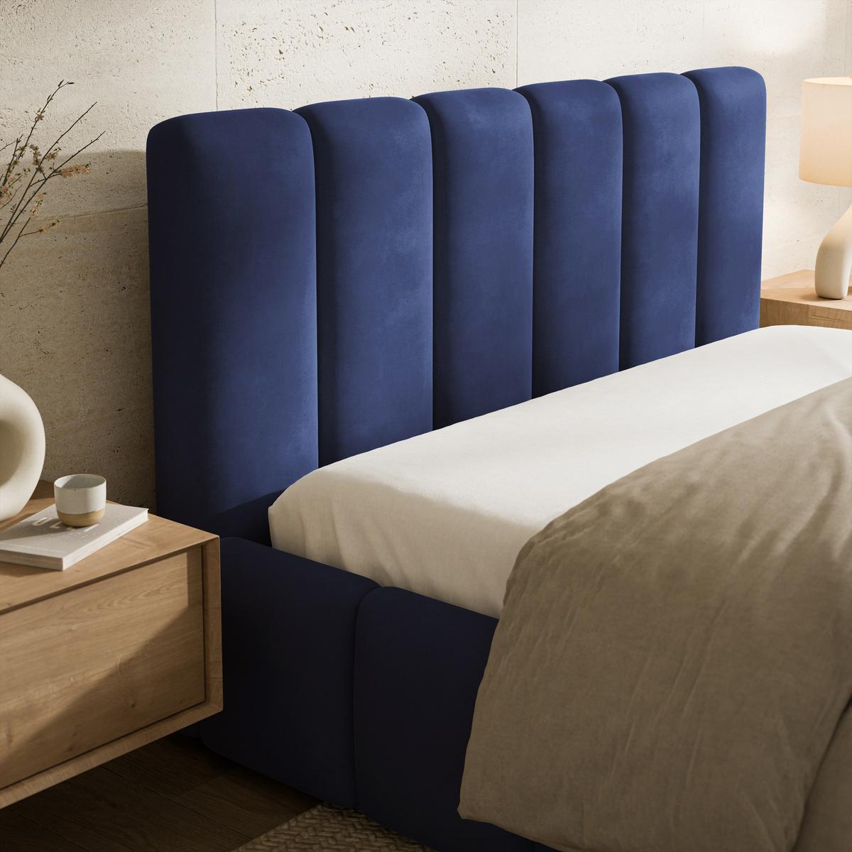 POLSTERBETT RANIS 200x200 cm mit Bettkästen - Blau - Blau, Holz/Textil (200/200cm) - MASSENO
