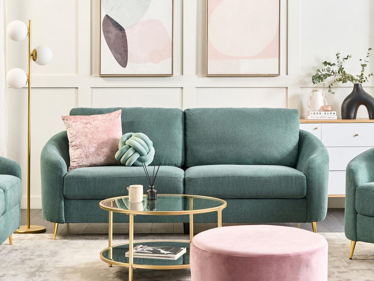 3-SITZER-SOFA Polsterbezug Mintgrün Trosa - Mintgrün, Textil (203/88/86cm) - Beliani