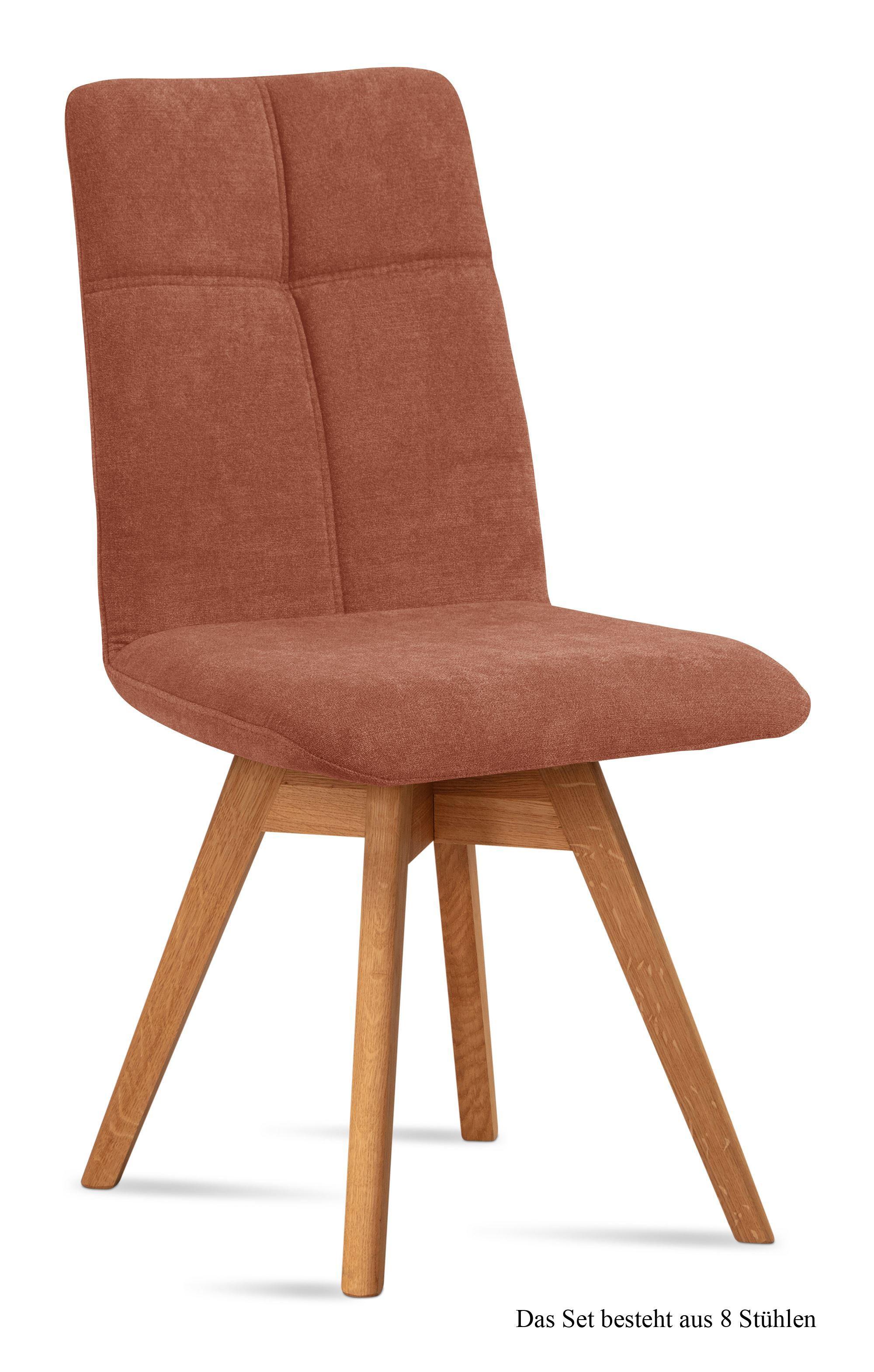 ESSZIMMERSTUHL drehbar (8er-Set) Dorea 47x92x60 Eiche geölt/Cognac - Cognac/Eichefarben, Kunststoff (60/92/47cm) - 58aufmkessel