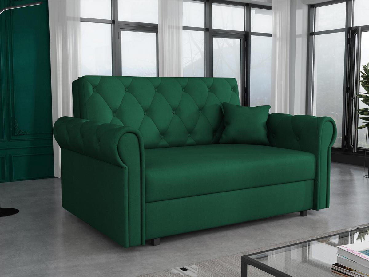 SCHLAFSOFA Viva Roma II - Smaragdgrün/Schwarz, Holz/Textil (148/85/98cm) - MIRJAN24