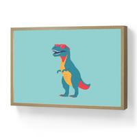 WANDLEUCHTE MIT AKKU Dinosaurier - Blau - Sonnenbrille 60x40 cm - Hellblau, Holzwerkstoff (60/40/8cm) - OnlyWow