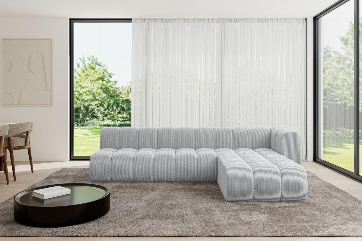 ECKSOFA modulares Sofa Darnel-L2 - 296x177x70 cm Grau - Grau, Holzwerkstoff/Textil (296/177cm) - ALTDECOR