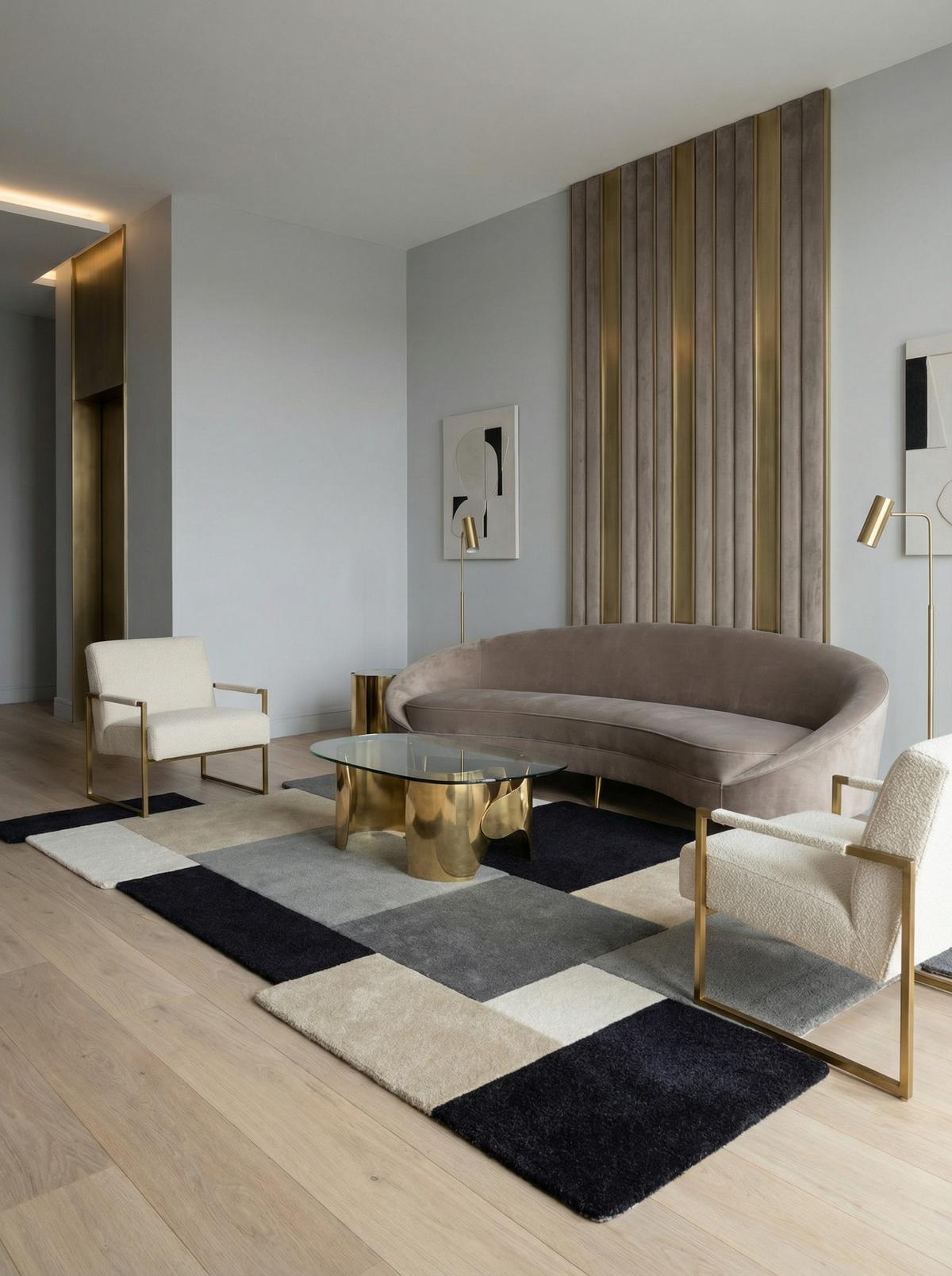 WOLLTEPPICH HALLEIN, geometrisch, Grau-Beige, 150 x 240 cm - Grau, Textil (150/240cm) - KADIMA DESIGN