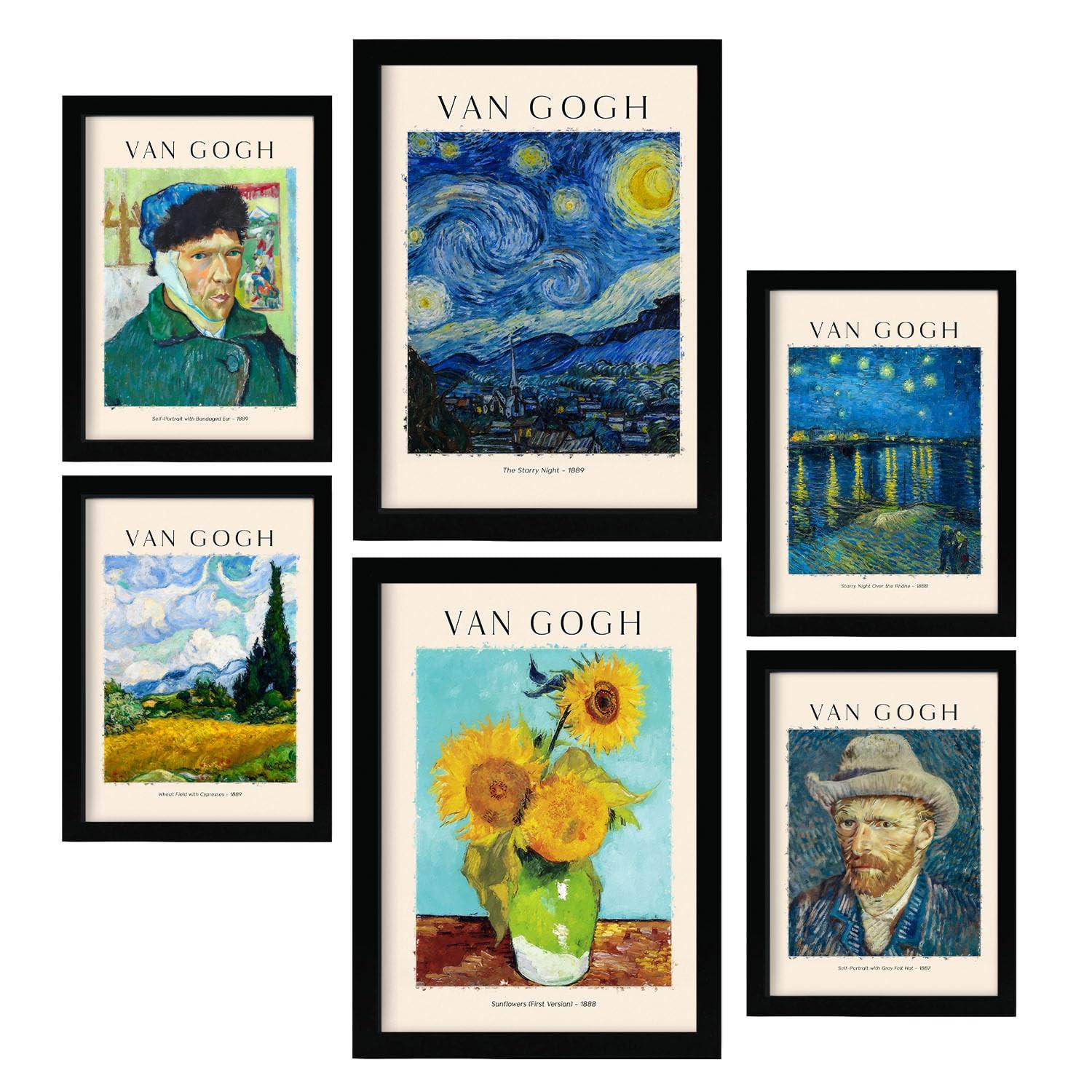 POSTER Set Mit 6 Van Gogh Malergalerie A3 & A4 Rahmenlos - Klar, Papier (29/3cm) - Nacnic